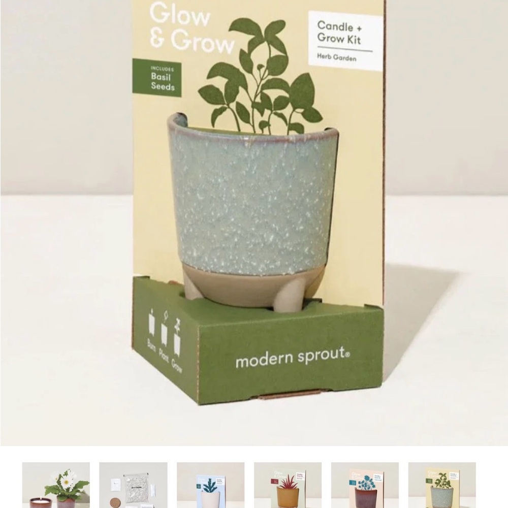 Glow & Grow Candle and Herb Kit - Light Green